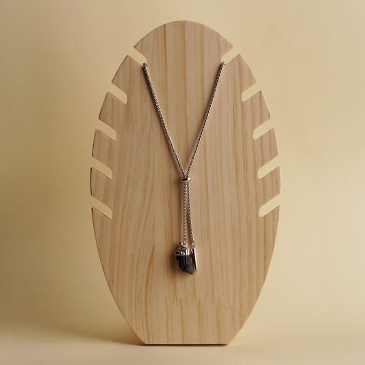 Black Tourmaline Necktie Necklace