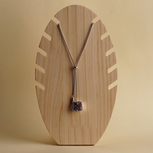 Amethyst Cluster Necktie Necklace