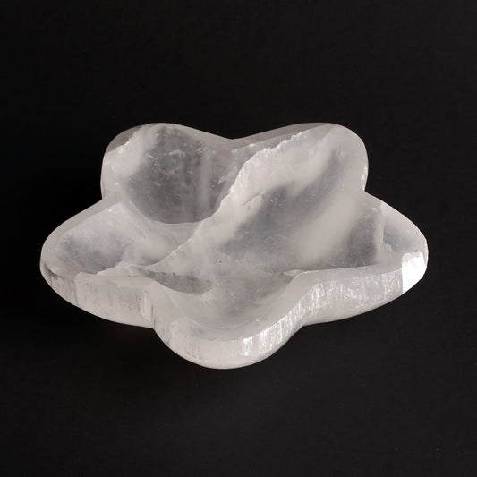White Selenite Flower Bowl