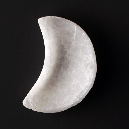 White Selenite Moon Bowl