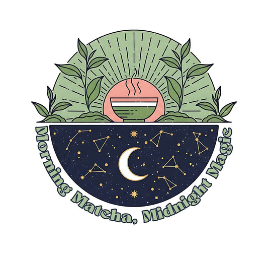 Morning Matcha, Midnight Magic – White Glossy Mug