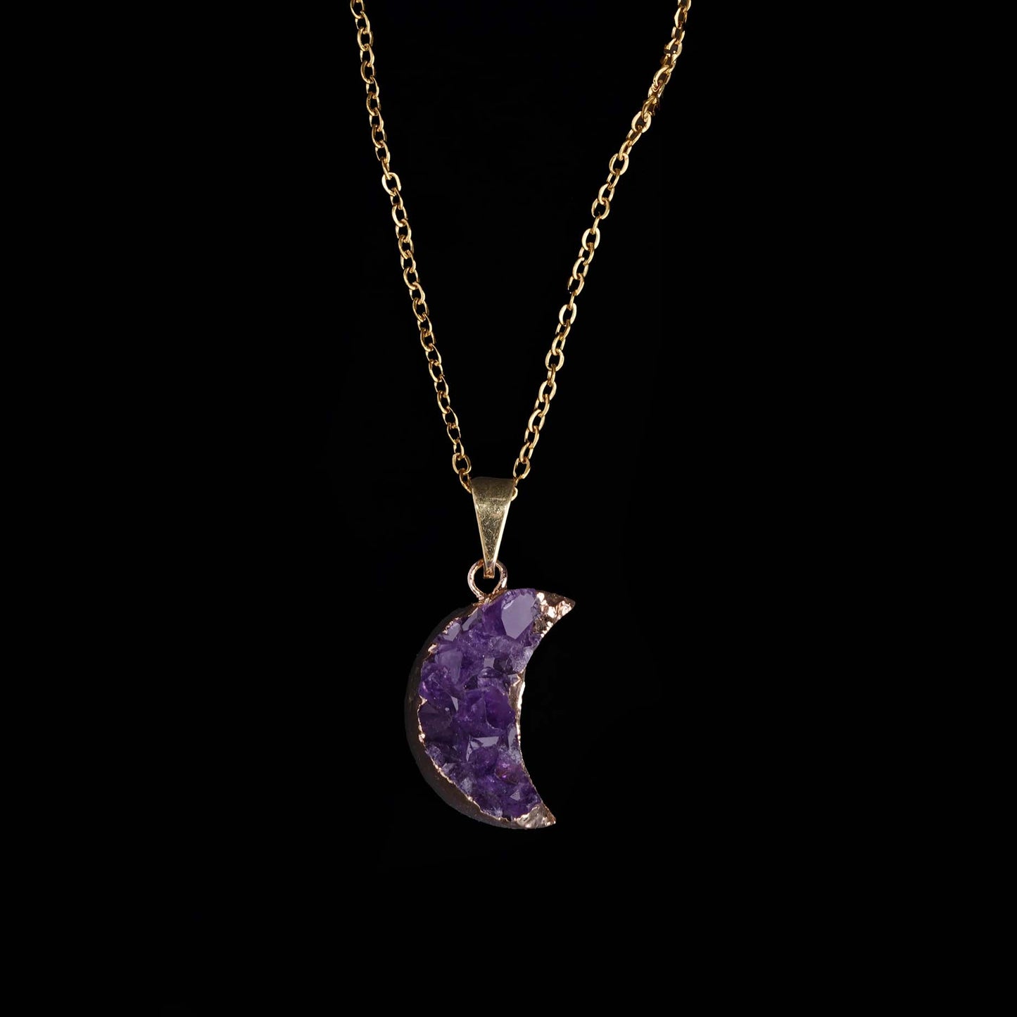 Amethyst Crescent Moon Necklace