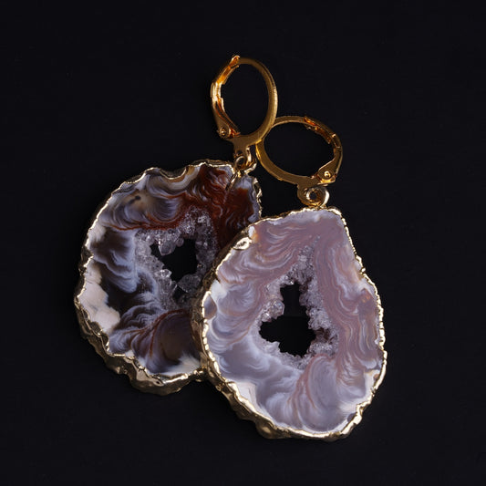 Geode Agate Earrings: Embrace Inner Peace product photo