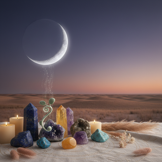Ignite Your Inner Wanderer: Crystals for the Waxing Crescent Moon in Sagittarius