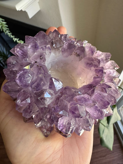 Amethyst Candle Holder – Natural Crystal Candle Holder