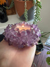 Amethyst Candle Holder – Natural Crystal Candle Holder