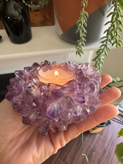 Amethyst Candle Holder – Natural Crystal Candle Holder
