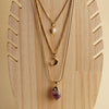 Raw Amethyst Triple Layer Necklace