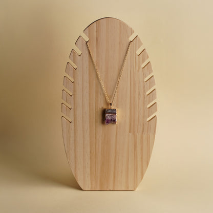 Golden Amethyst Slice Necklace