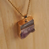 Golden Amethyst Slice Necklace