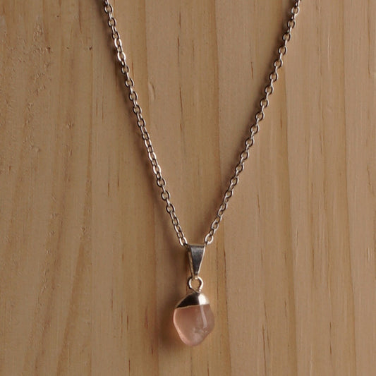 Rose Quartz Drop Necklace