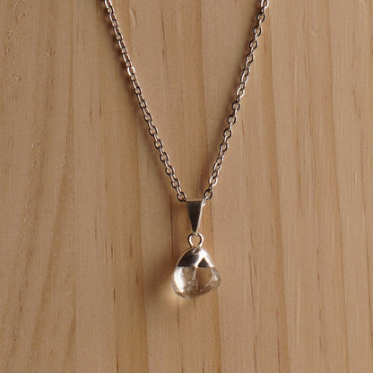 Clear Quartz Drop Necklace