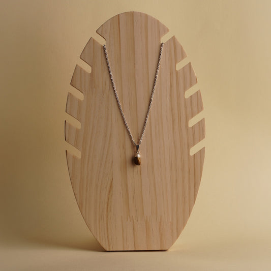 Silver Finished Tiger's Eye Drop Necklace