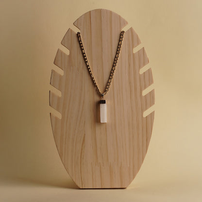 Golden White Selenite Necklace Cuban Chain