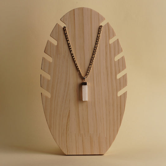 Golden White Selenite Necklace Cuban Chain