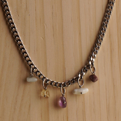 Silver Finished Mix Crystal Necklace