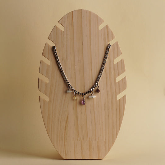 Silver Finished Mix Crystal Necklace