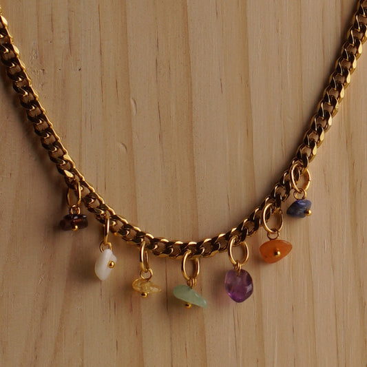 Golden Mix Crystal Necklace
