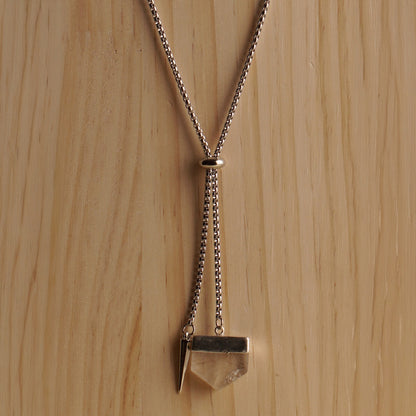Clear Quartz Necktie Necklace