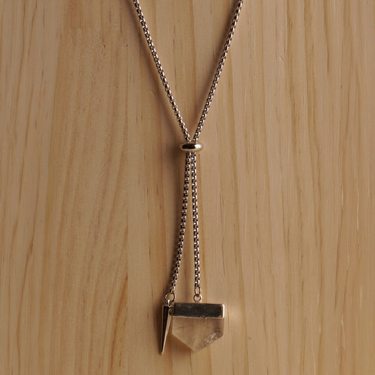 Clear Quartz Necktie Necklace