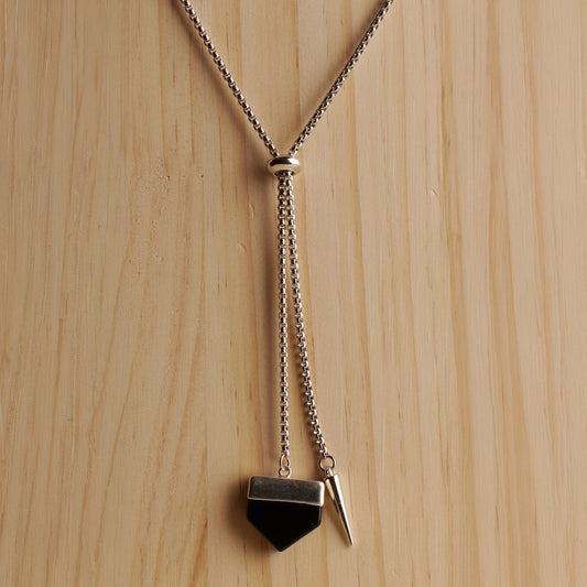 Onyx Necktie Necklace