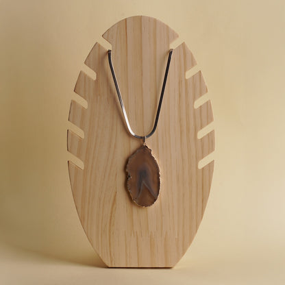 Silver Finished Agate Slice Necklace