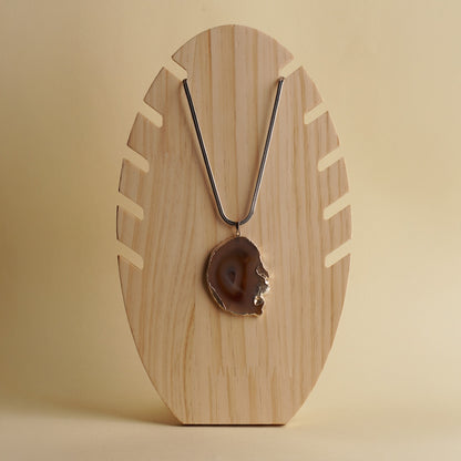 Silver Finished Agate Slice Necklace