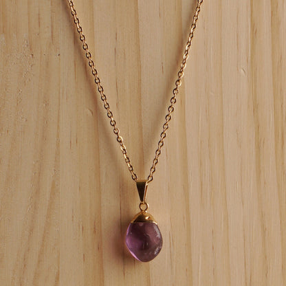 Amethyst Drop Necklace