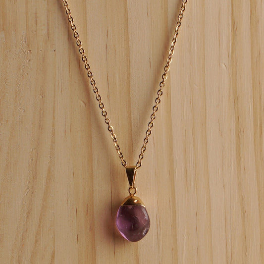 Amethyst Drop Necklace