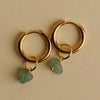 Golden Hoops with Amazonite Chips