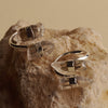 Silver Finished Clear Quartz Dual Ring