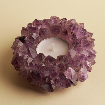 Amethyst Candle Holder – Natural Crystal Candle Holder
