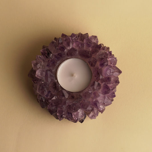 Amethyst Candle Holder – Natural Crystal Candle Holder