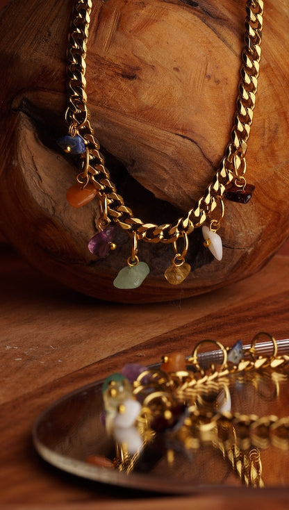 Golden Mix Crystal Necklace