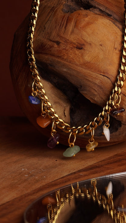 Golden Mix Crystal Necklace