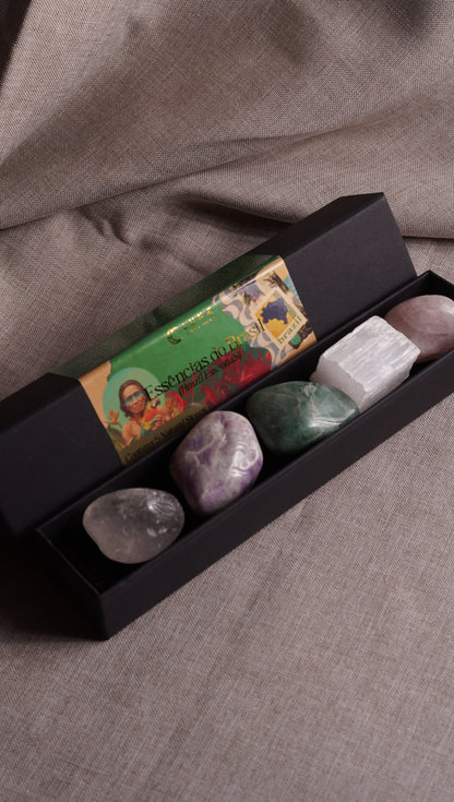 Brazilian Crystal Set – Gift-Ready Box + Illustrated Guide | Crystal Kit for Beginners