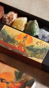 7 Chakra Crystal Set — Gift-Ready Box + Illustrated Guide | Red Jasper, Orange & Yellow Calcite, Aventurine, Blue Quartz, Sodalite, Amethyst