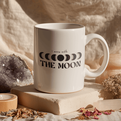 I Move with the Moon – White Glossy Mug
