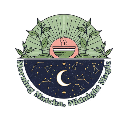 Morning Matcha, Midnight Magic – White Glossy Mug