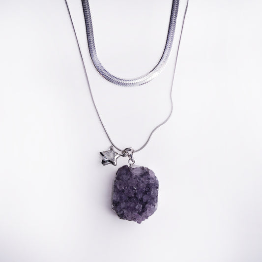 Amethyst Star Pendant Necklace product photo