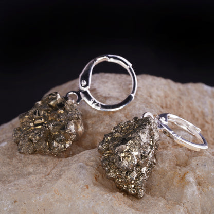 Elegant Pyrite Drop Earrings product photo