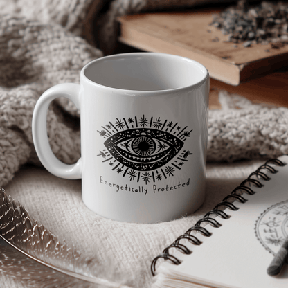 Energetically Protected – White Glossy Mug
