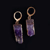 Amethyst Raw Crystal Gold Earrings product photo