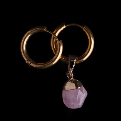 Rose Quartz Healing Hoops product photo