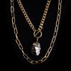 Bohemian Gold Chain with Pyrite Charm product photo