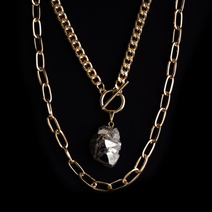 Bohemian Gold Chain with Pyrite Charm product photo