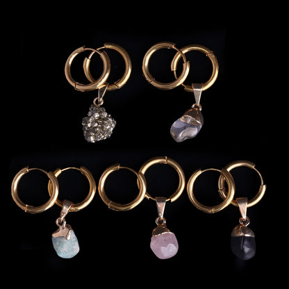 Bohemian Gold Crystal Hoop Earrings product photo