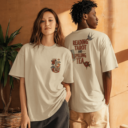 Reading Tarot and Spilling Tea - Oversized T-Shirt