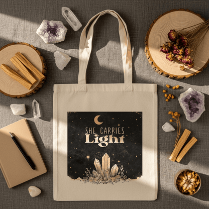 She Carries Light – Eco Tote Bag