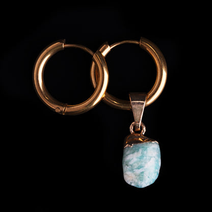 Bohemian Aqua Aura Charm with Hoops product photo